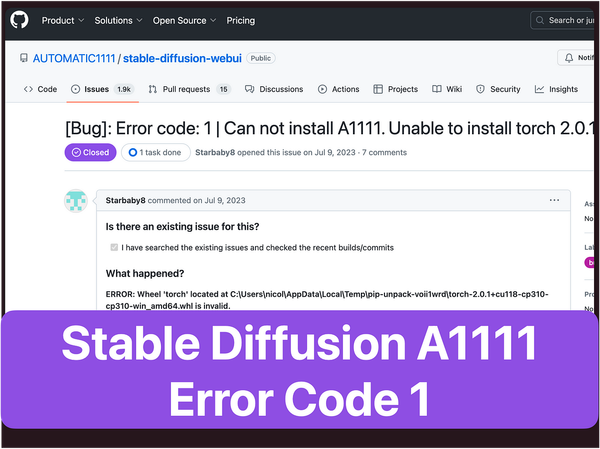 How to Fix Stable Diffusion A1111 Error Code 1