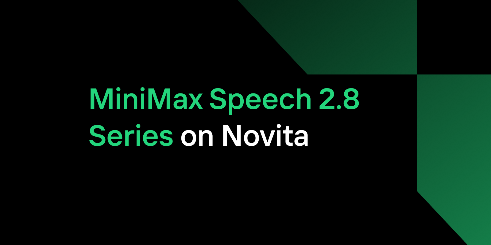 MiniMax Speech 2.8 Series on Novita